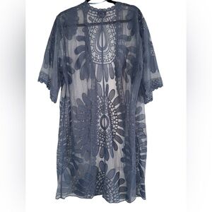 Light blue/purple Altered State long cover up short sleeve